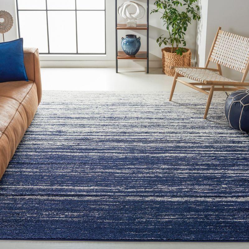 Navy and Ivory 8' x 10' Synthetic Ombre Area Rug