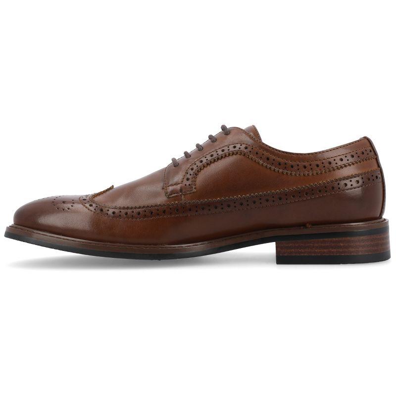 Vance Co. Gordy Tru Comfort Foam Wingtip Lace-up Dress Shoe, Brown 9.5