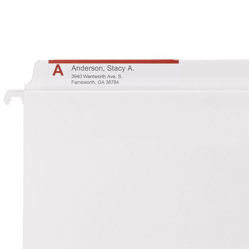 White Heavy-Duty Letter Size Hanging File Folders with Built-In Tabs