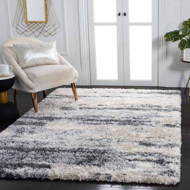 Fontana Shag FNT853 Power Loomed Accent Rug - Grey/Ivory - 3'x5' - Safavieh.