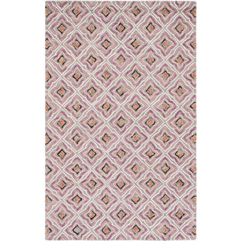 Trace TRC512 Hand Tufted Area Rug - Plum/Grey - 5'x8' - Safavieh.