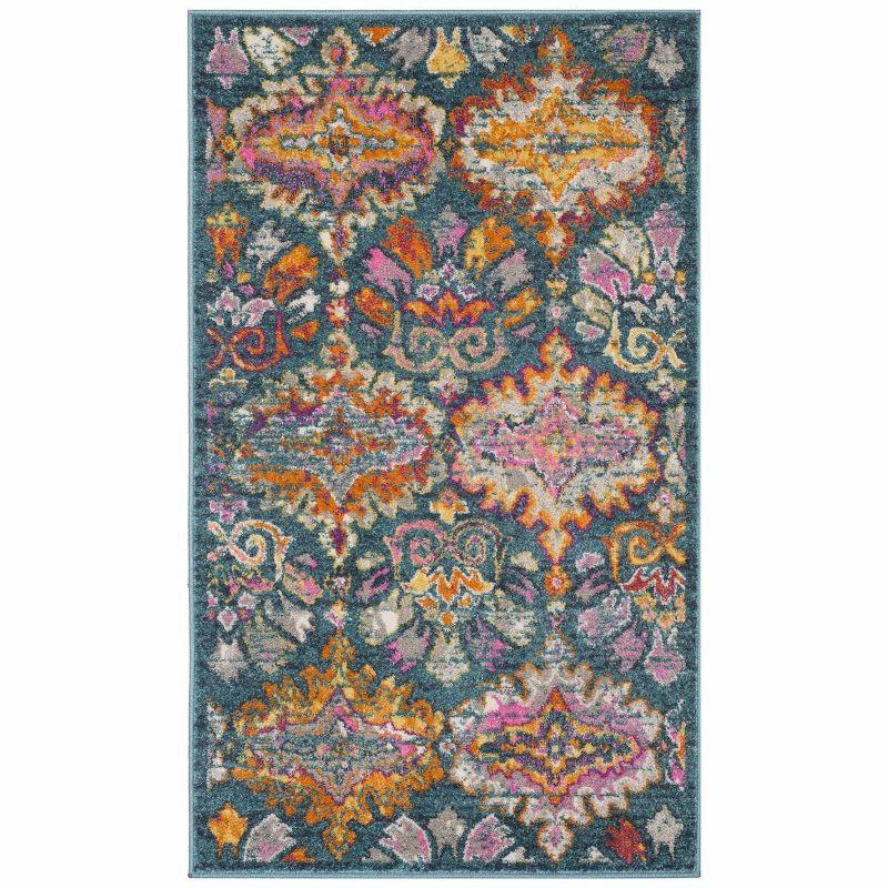 Madison MAD144 Power Loomed Indoor Accent Rug - Blue/Orange - 3'x5' - Safavieh.