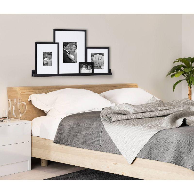 5pc Gallery Frame/Shelf Box Set Black - Kate & Laurel All Things Decor: Wall Ledge, Wood, Modern Decor Style