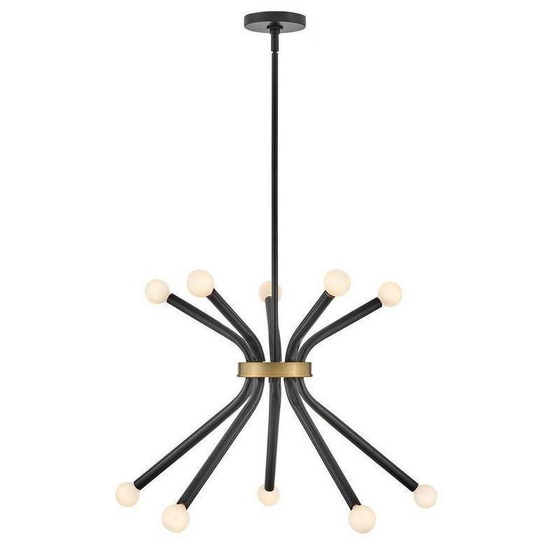 Lark Axton 10 - Light Chandelier in  Black/Lacquered Brass