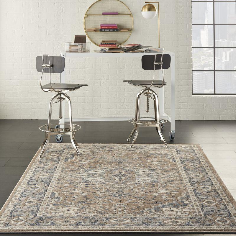 Nourison Concerto Center Medallion Indoor Rug Beige Grey 5'3" x 7'3"