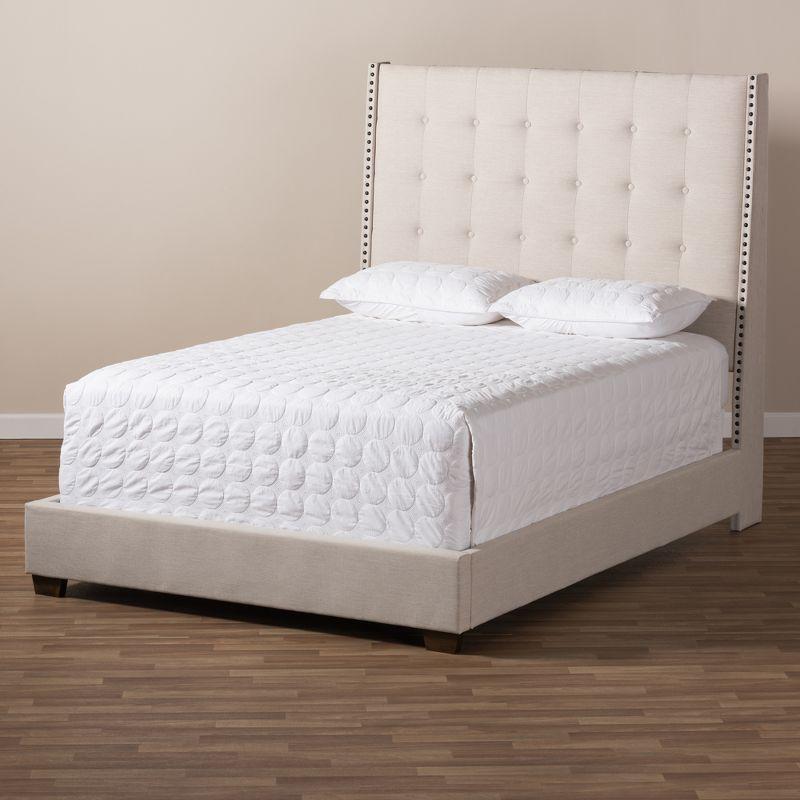 Georgette Modern and Contemporary Fabric Upholstered Bed - Baxton Studio