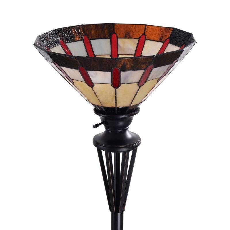 1-Light Harmond Art Glass Torchiere Bronze - Kenroy Home: Elegant Steel Base, 3-Way Rotary Switch, UL Listed