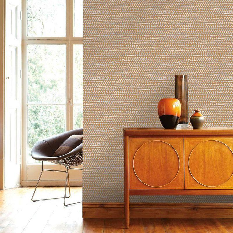 Tempaper & Co. Moire Dots Removable Peel and Stick Wallpaper, Toasted Turmeric Dots, 28 sq. ft.: Vinyl, Self-Adhesive, Modern Decor