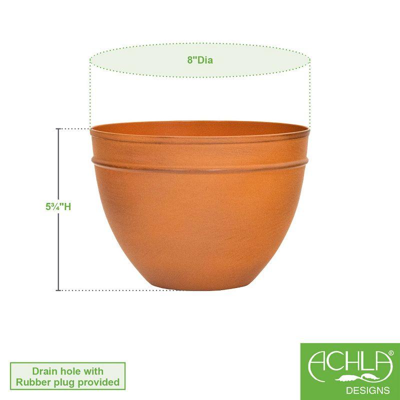 ACHLA Designs Steel Outdoor Planter Pot Carrot Orange 8"x8"x5.75": Urn-Shaped, Freestanding, No Assembly Required