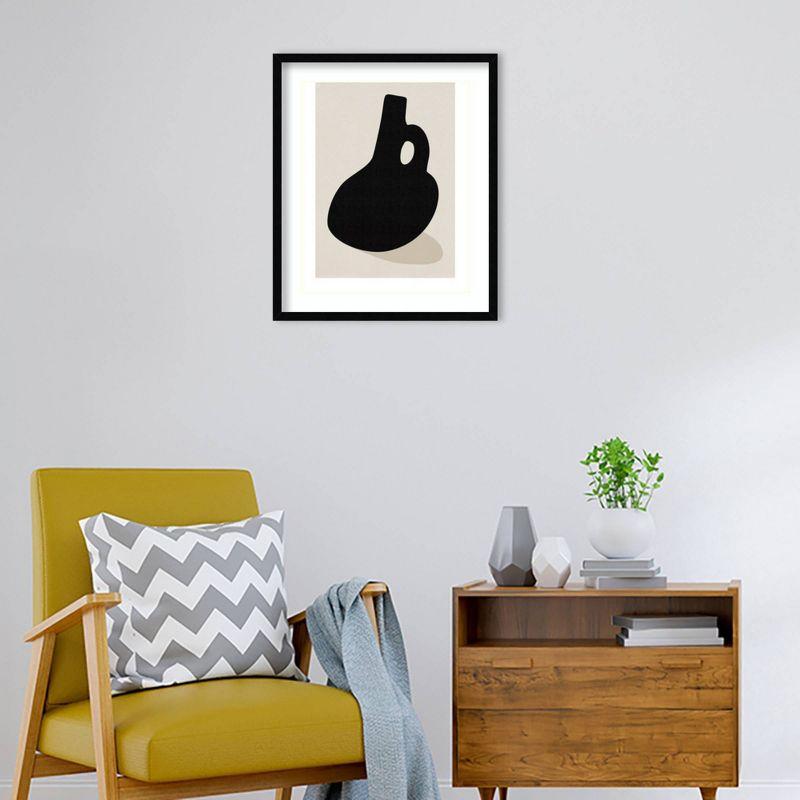 21" x 25" Black Vase by Simon West Wood Framed Wall Art Print - Amanti Art: Modern Lithograph, Hardwood Frame