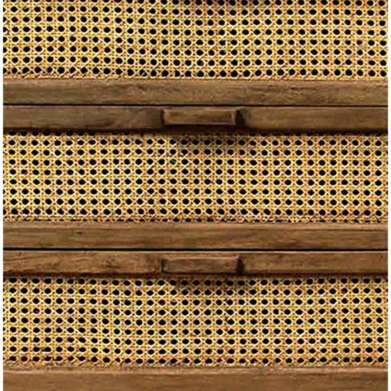 Easton Woven Cane Three Drawer Chest Natural - StyleCraft: Mango Wood Storage, No Assembly Required