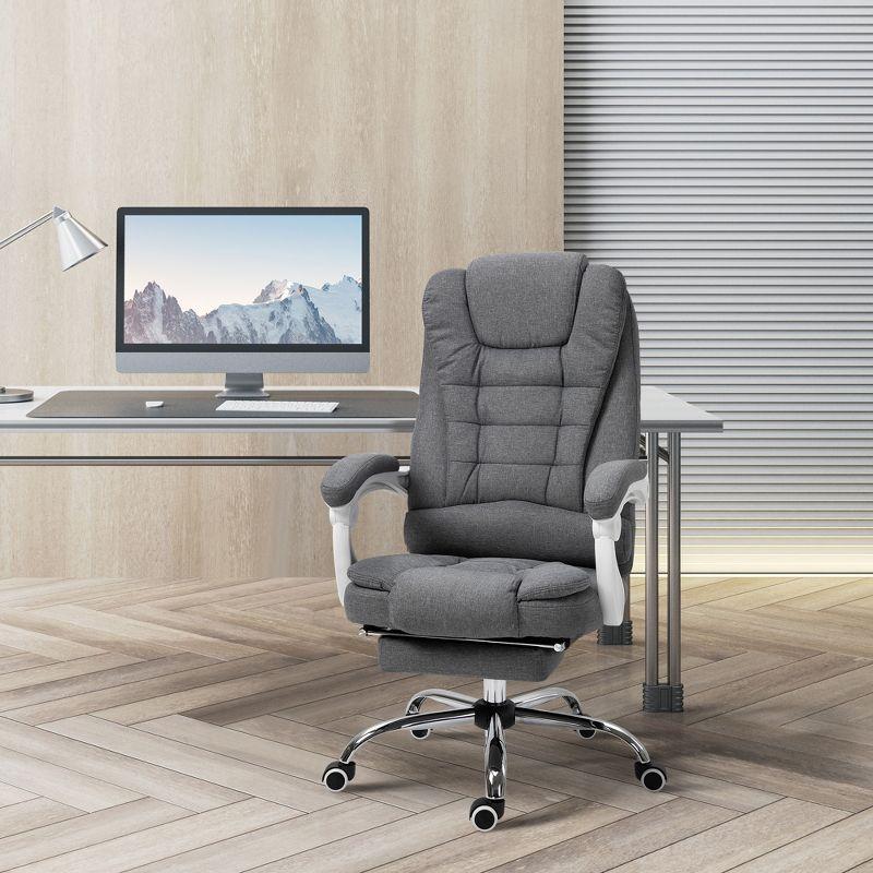 Dark Gray High-Back Fabric Executive Swivel Chair with Fixed Arms