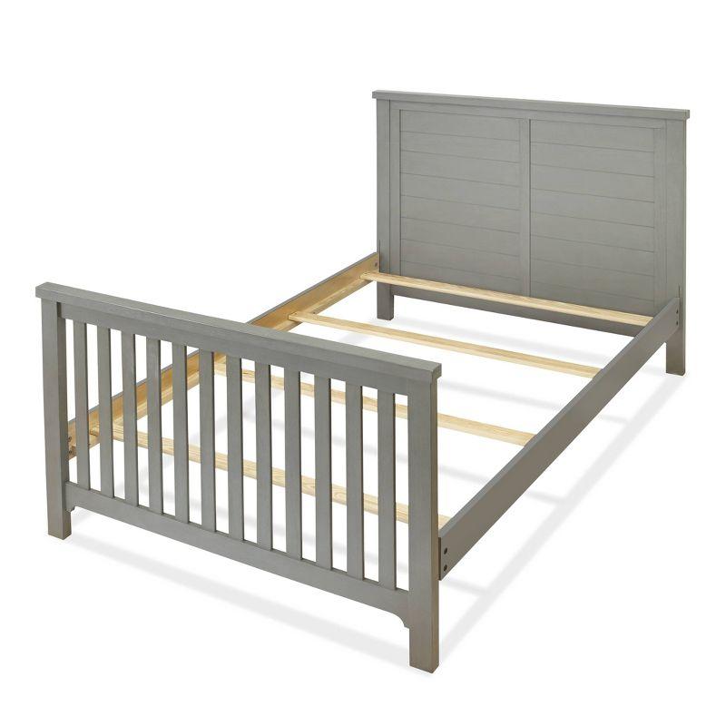 Weathered Gray Solid Wood Farmhouse Crib with Changer