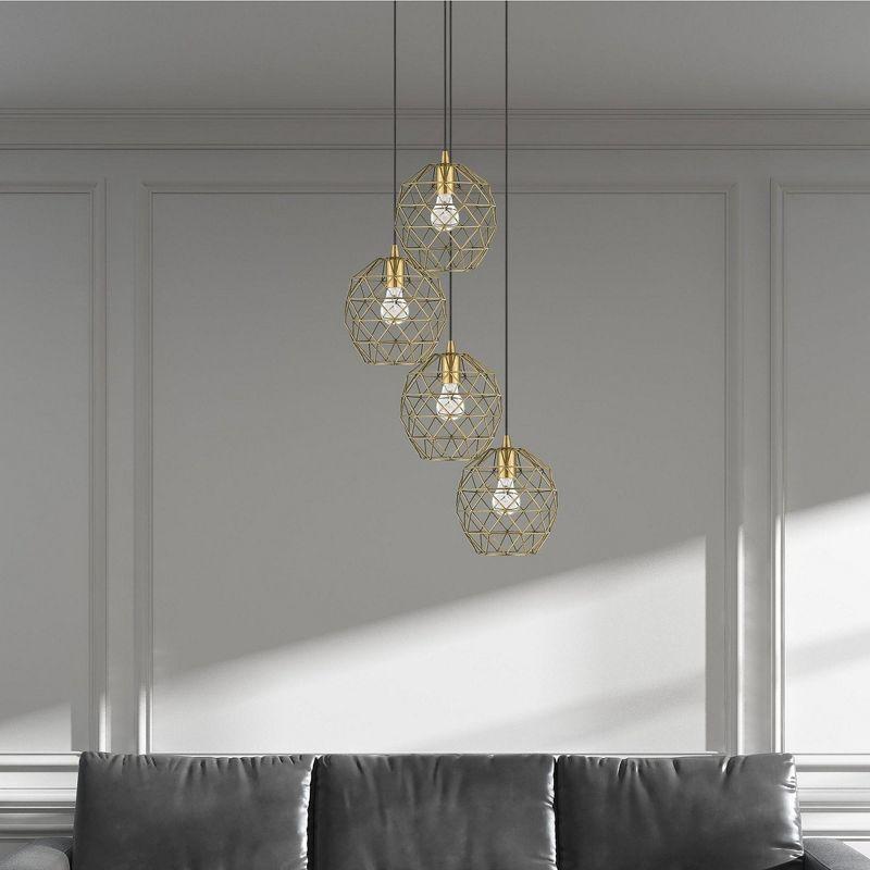 Livex Lighting Geometric Shade 1 - Light Pendant in  Antique Brass