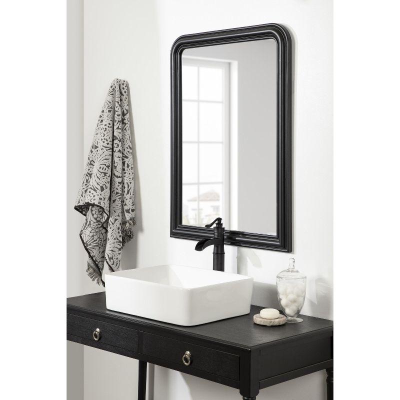 Elegant Arch Black Wooden 26x36 Bathroom Vanity Mirror