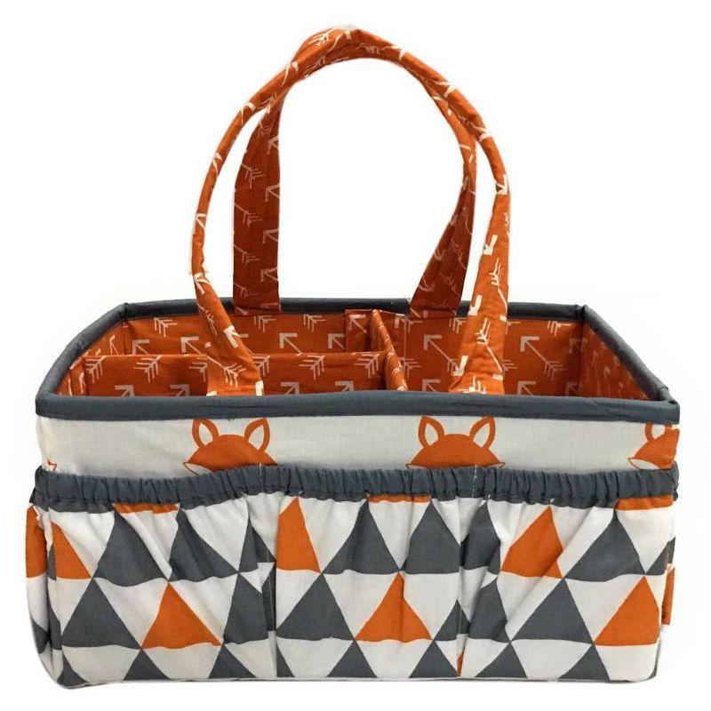 Bacati - Playful Fox Orange/Gray Storage Caddy