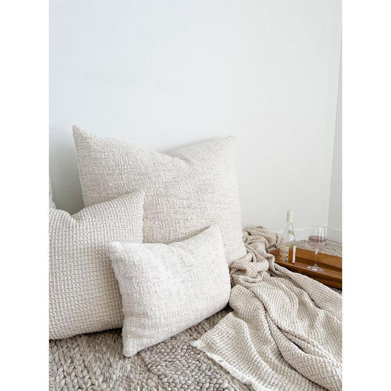 Cozy Cotton White Boucle Euro Pillow 26x26