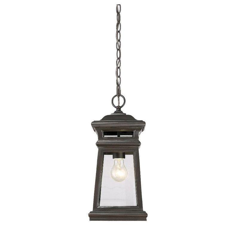 Taylor English Bronze and Gold Outdoor Hanging Lantern with Clear Glass