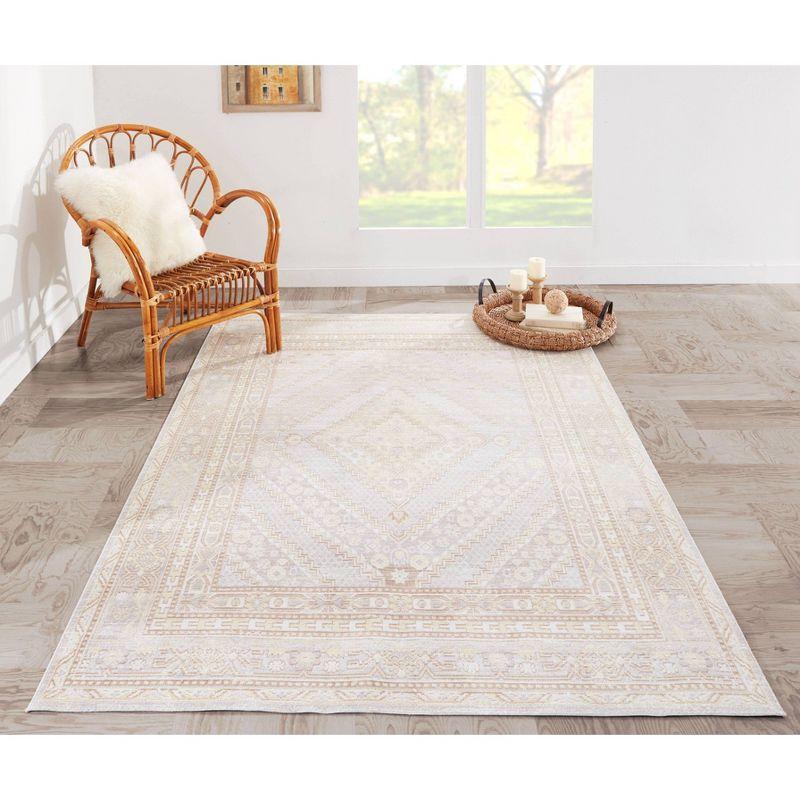 Momeni 2'x3' Isabella Orla Machine Loomed Accent Rug Gray: Medallion Pattern, Low Pile, Indoor, Polyester, Rectangle