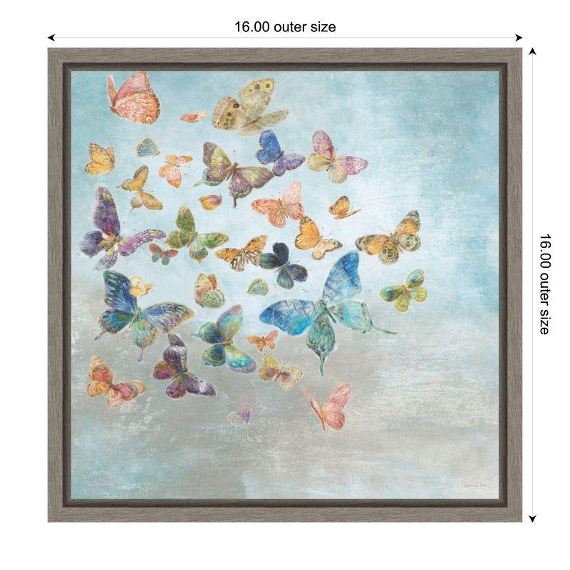 Amanti Art Beautiful Butterflies v3 Square by Danhui Nai Canvas Wall Art Print Framed 16-in. x 16-in.