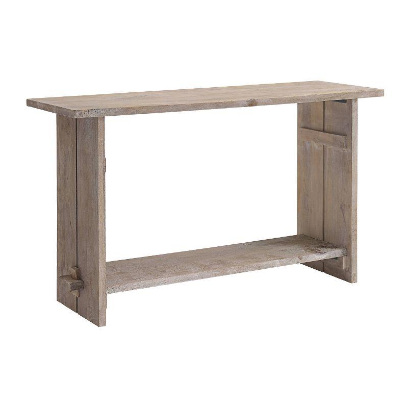 Castleton 61'' Driftwood Mango Wood Minimalist Console with Storage