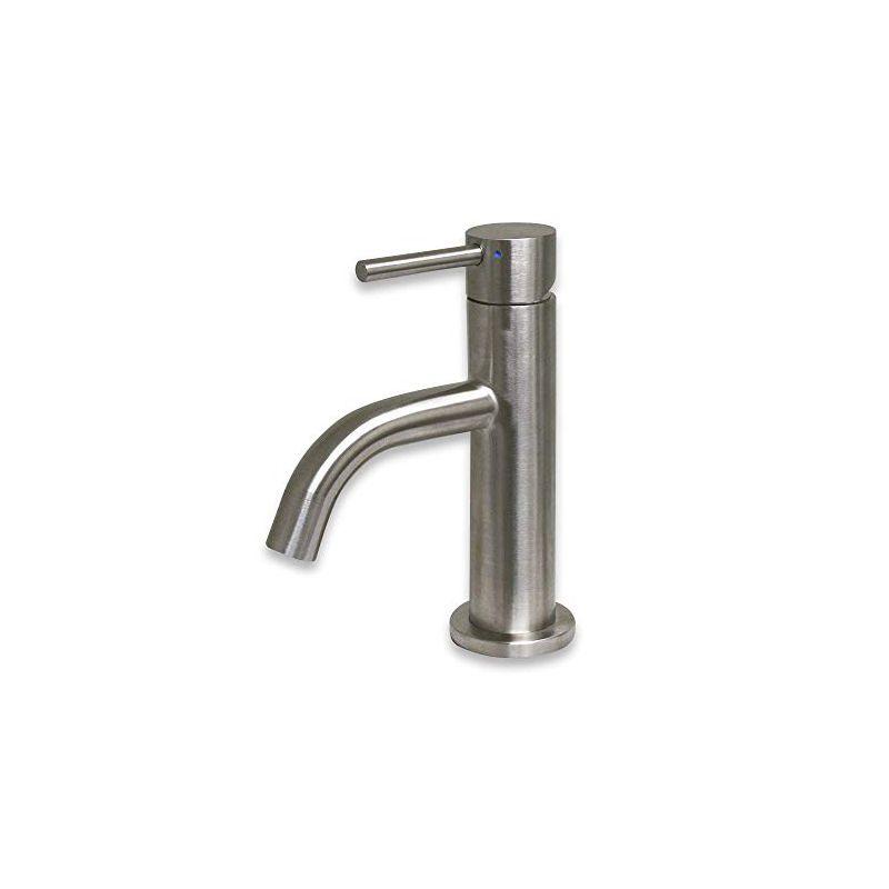 Whitehaus Collection Stainless Steel Single Lever Bathroom Faucet with Pop-up Drain