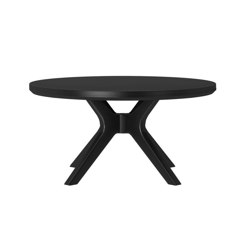 Plank+Beam Cross Leg Round Coffee Table, 36 Inch Wood Coffee Table for Living Room, Modern Center Table, Cocktail Table