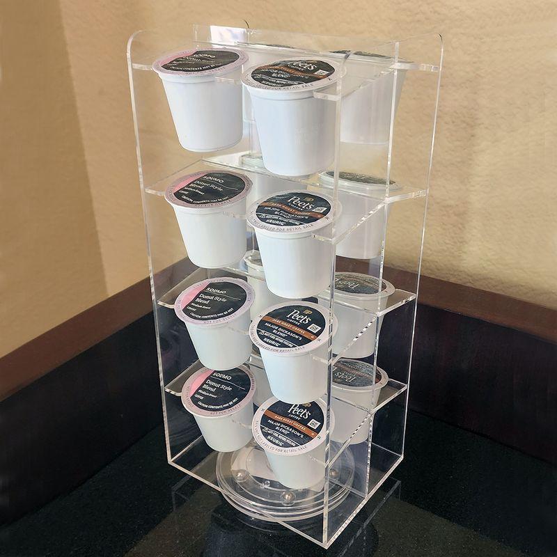 OnDisplay Luxe Acrylic Coffee Pod Carousel Holder - Holds 16 Capsules - Compatible with Keurig® K-Cups