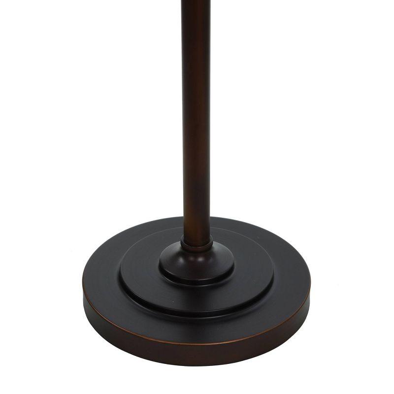 Elegant Rubbed Bronze Adjustable Floor Lamp with Linen Shade