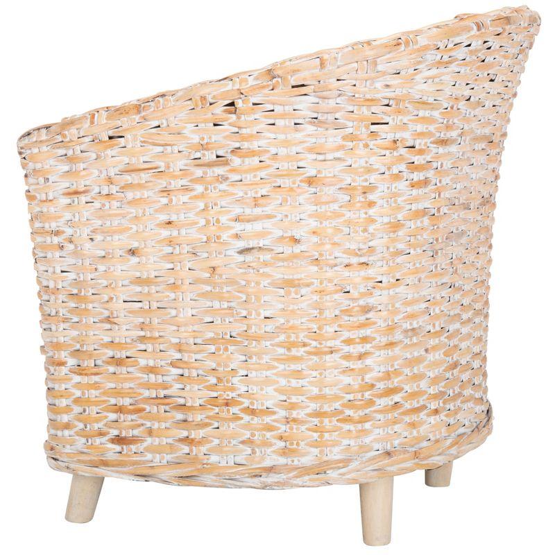 Omni Barrel Chair - FOX6501 - White/White Washed - Safavieh