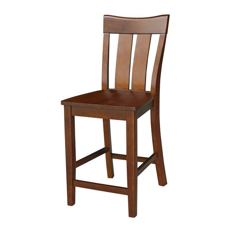 Ava Espresso 24" Solid Wood Counter Height Stool