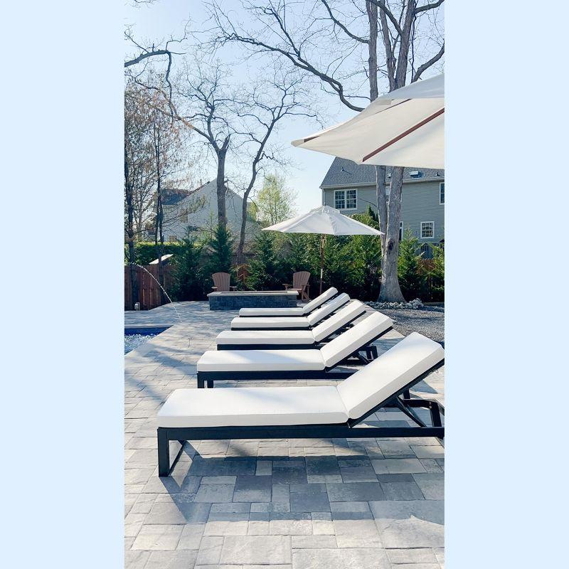 Solano Sunlounger - Outdoor - PAT7024 - Black/Beige -Safavieh