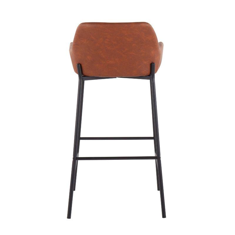 Set of 2 Daniella Metal Faux Leather Barstools - LumiSource