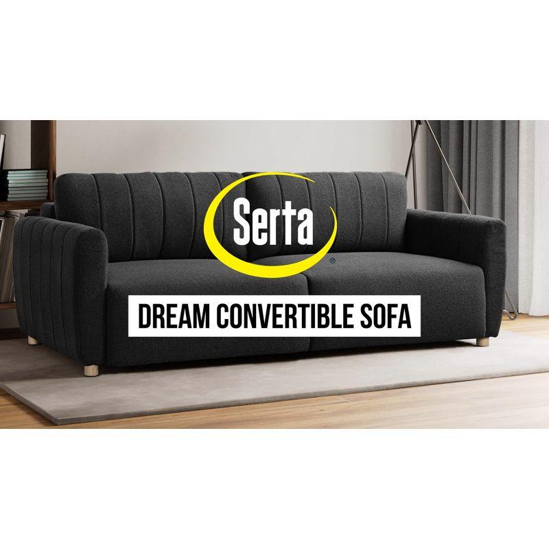 Serta Lowry 91.7" Queen Size Channel Tufted Convertible Sleeper Sofa