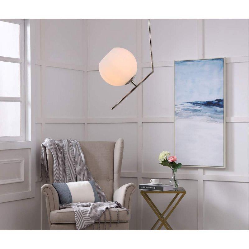 Elegant Lighting Ryland 1 light Chrome and Frosted White glass pendant
