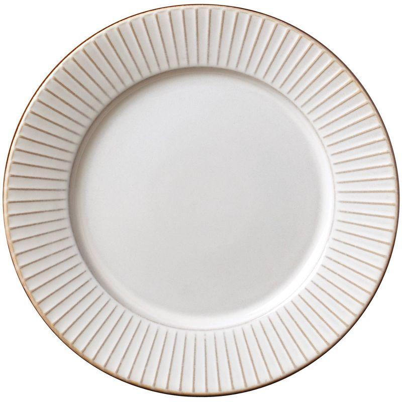 Monroe White Ceramic Embossed 12-Piece Dinnerware Set