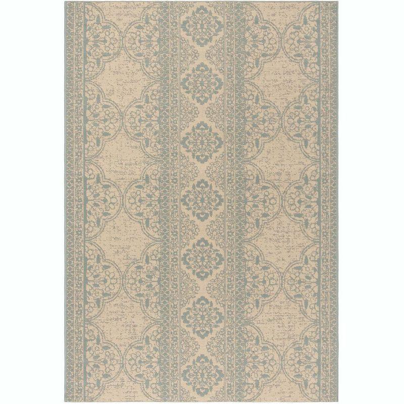 Linden LND174 Power Loomed Area Rug - Aqua/Cream - 8'x10' - Safavieh