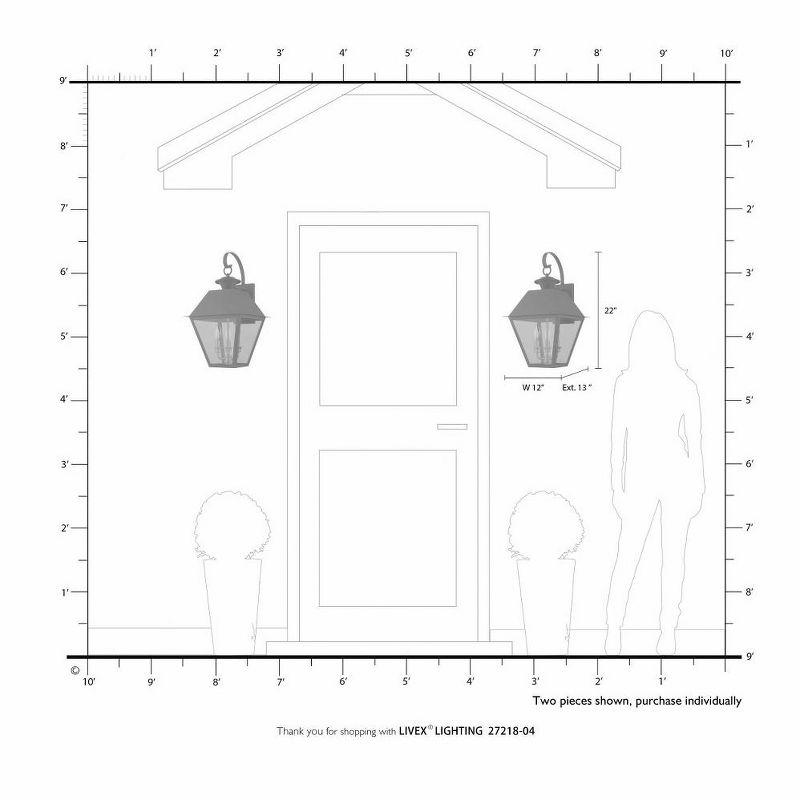 Livex Lighting Mansfield 3 - Light Wall Light in  Black