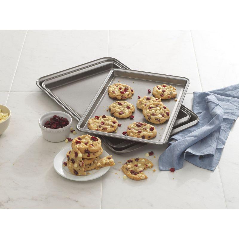 GoodCook Ready Set of 3 Nonstick Sheet Pan Set Dark Gray: Steel Baking Sheet Pans Set, Dishwasher-Safe Bakeware