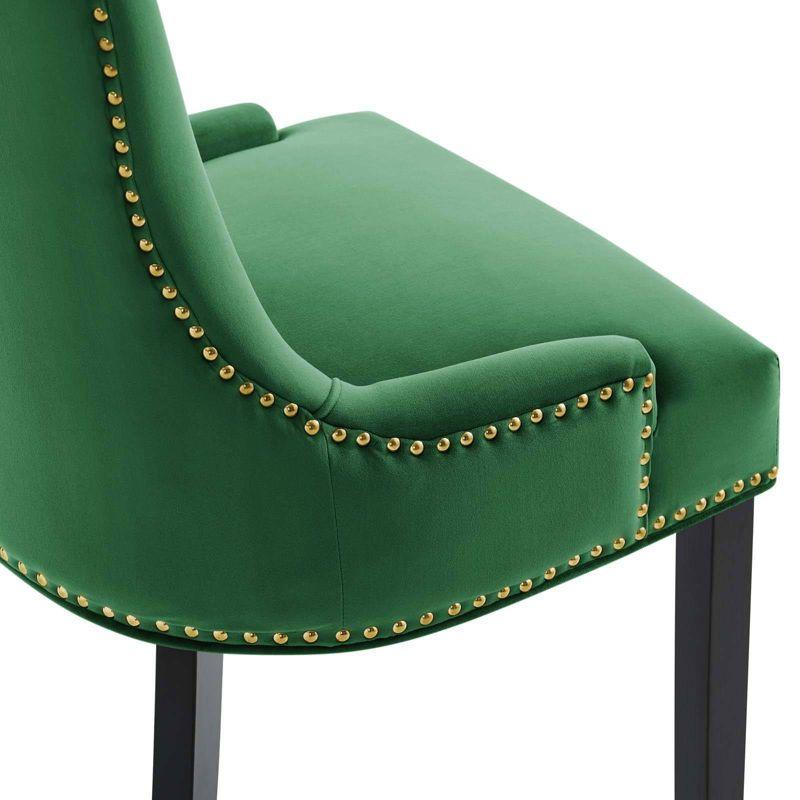 Set of 2 Marquis Performance Velvet Dining Chairs Emerald - Modway: Upholstered Wood Frame, Spot Clean