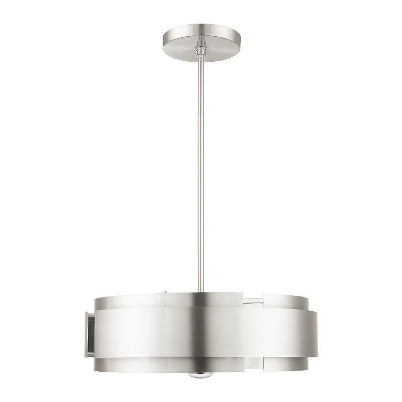 Brushed Nickel Drum 5-Light Pendant with Medium Base