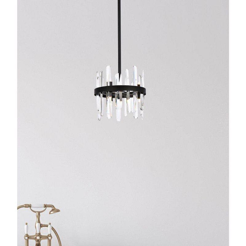 Elegant Lighting Serena 12 inch crystal round pendant in black