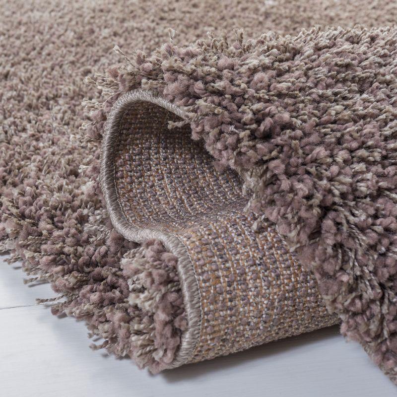 Santa Monica Shag SGN725 Power Loomed Indoor Area Rug - Taupe - 4'x6' - Safavieh