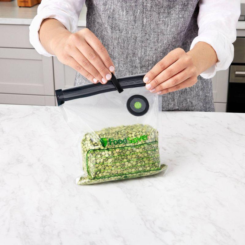 FoodSaver Reusable Gallon Vacuum Zipper Bags - for use with FoodSaver Handheld Vacuum Sealers - 8ct