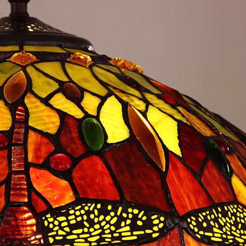 Chloe Lighting "Empress" Tiffany-Style Dragonfly 2 Light Table Lamp 16 Inch Shade