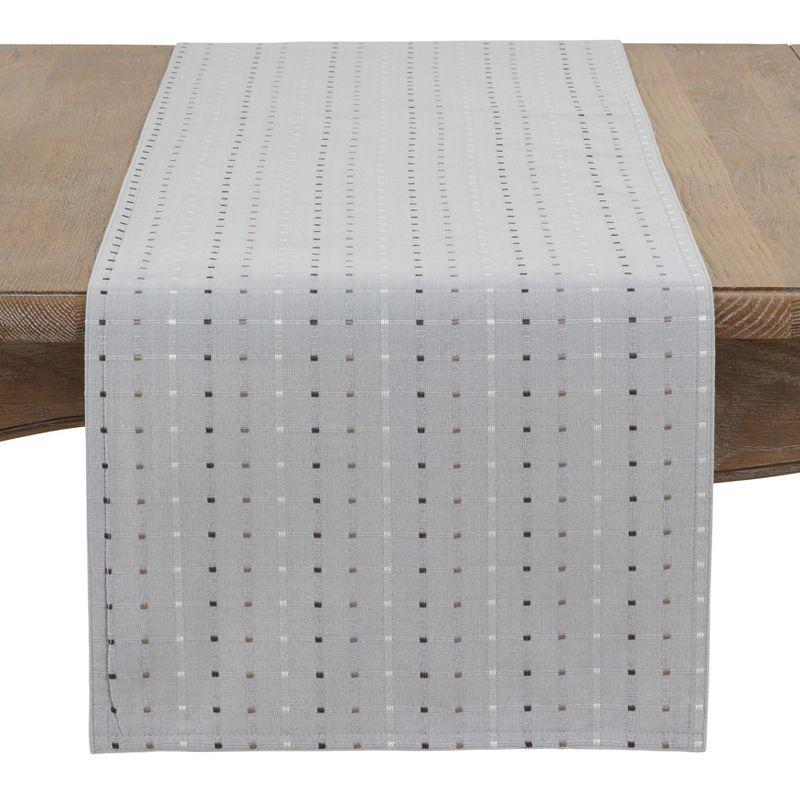 Saro Lifestyle Table Runner With Stitched Line Design, Grey, 16" x 54"