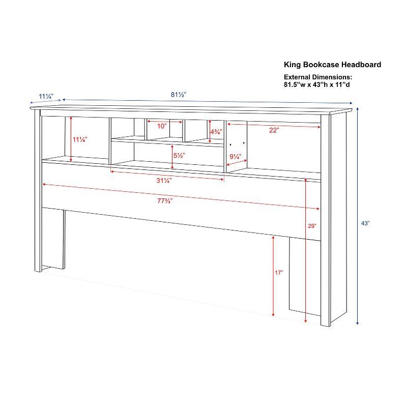 King Bookcase Headboard - Prepac