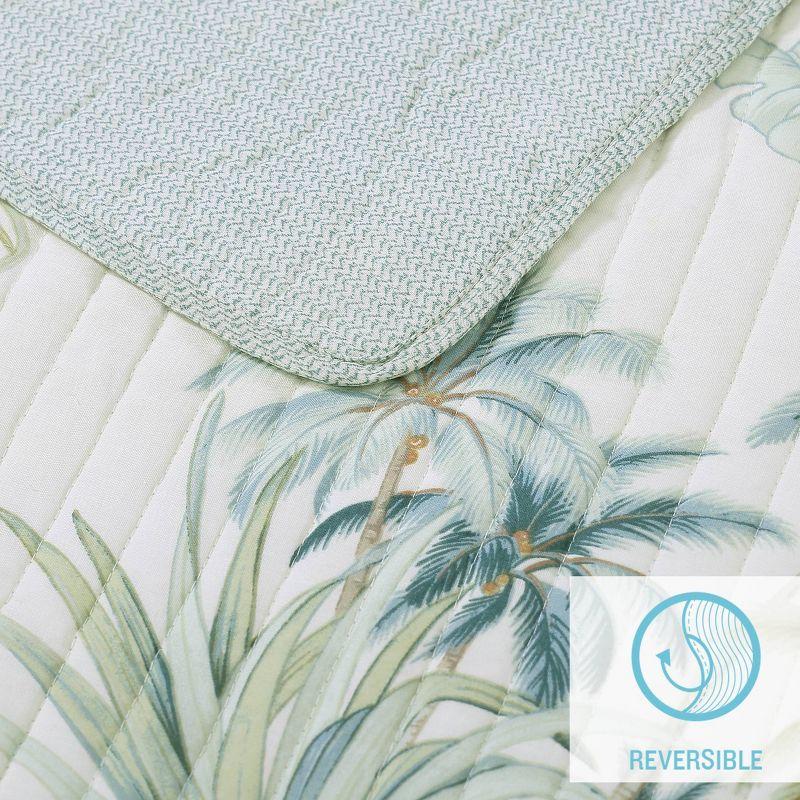 Tommy Bahama Home Tommy Bahama Serenity Palms Aqua Cotton Reversible Quilt