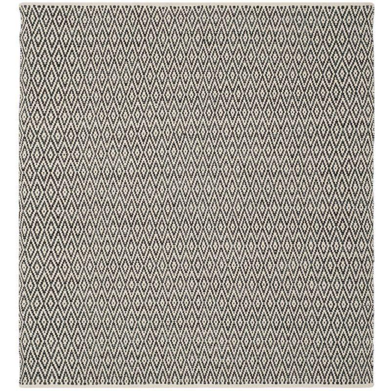 Montauk MTK414 Hand Woven Indoor Area Rug - Ivory/Dark Grey - 6'x6' - Safavieh