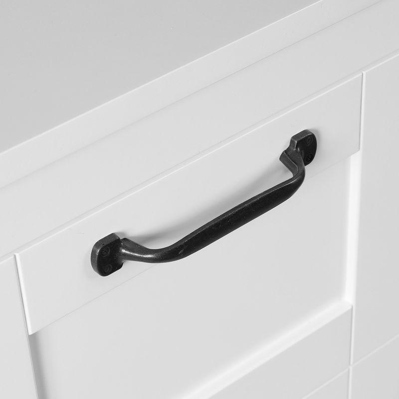 LuxenHome White MDF Wood 1-Door Bathroom Storage Cabinet
